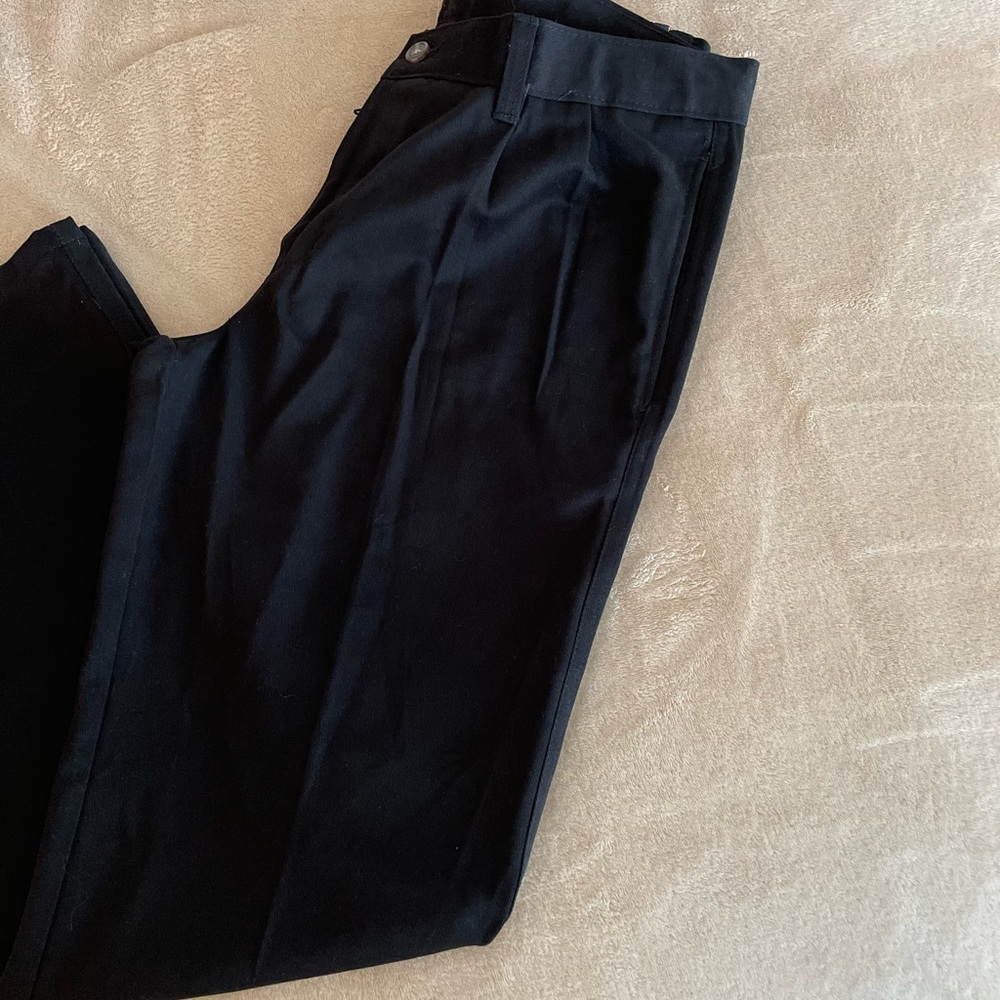 Chaps Boys Pleated Front Black School Pants - Size 16 Husky - Picture 2 of 13